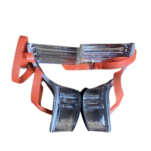 Dollskill darker waves kick drum platform heels neon orange strappy 6M - Picture 4 of 7